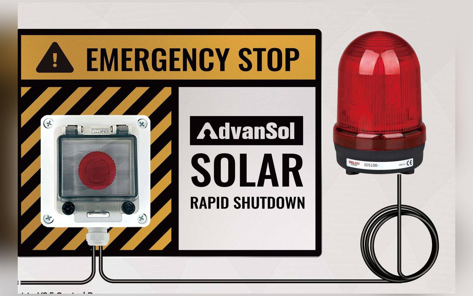 Advansol solar rapid shutdown emergency button kit